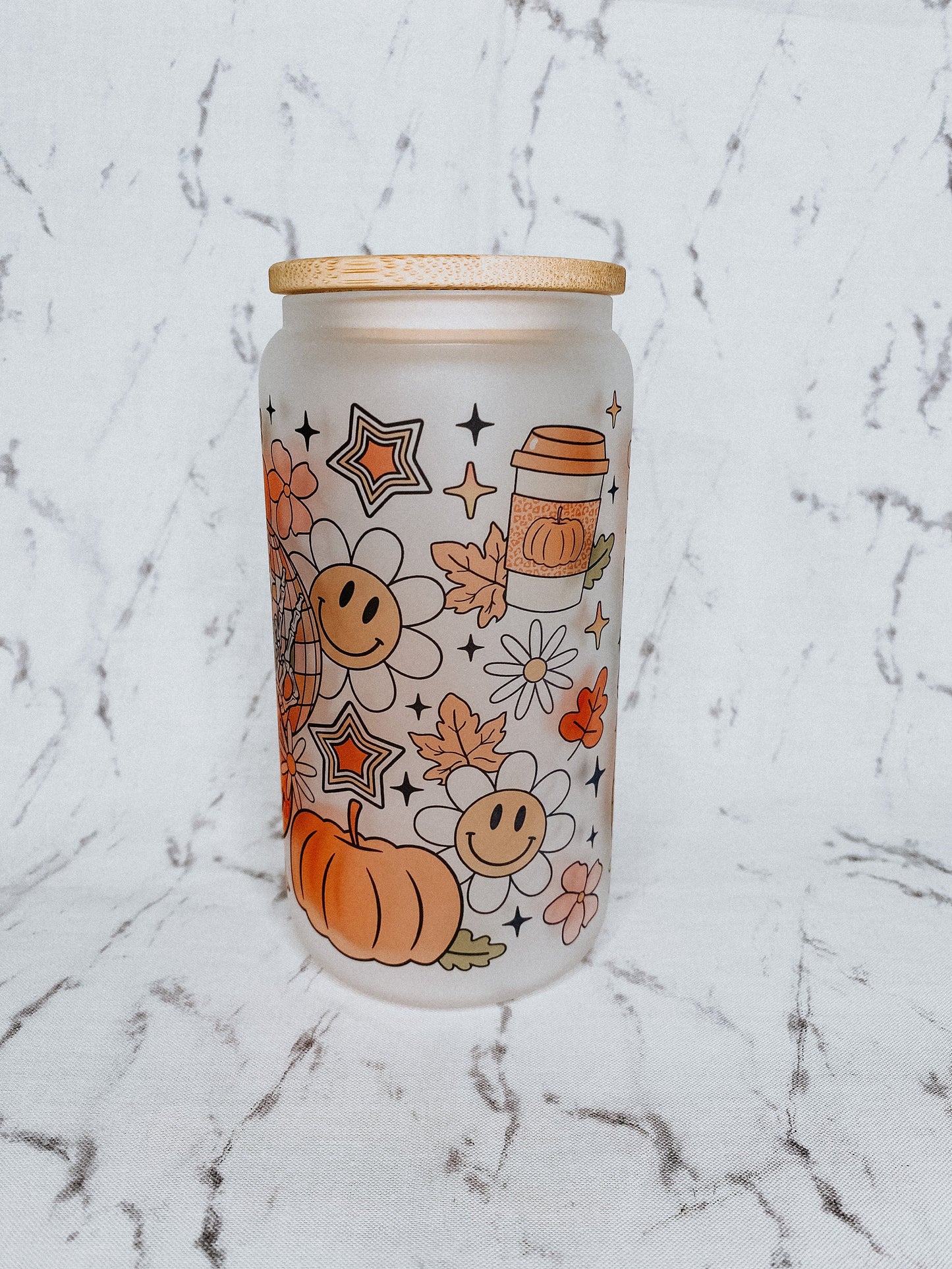 Halloween Retro Glass Cup