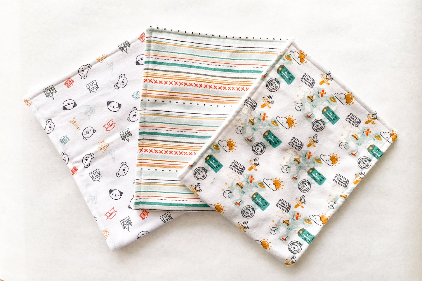 Traveler Burp Cloths - Set of 3