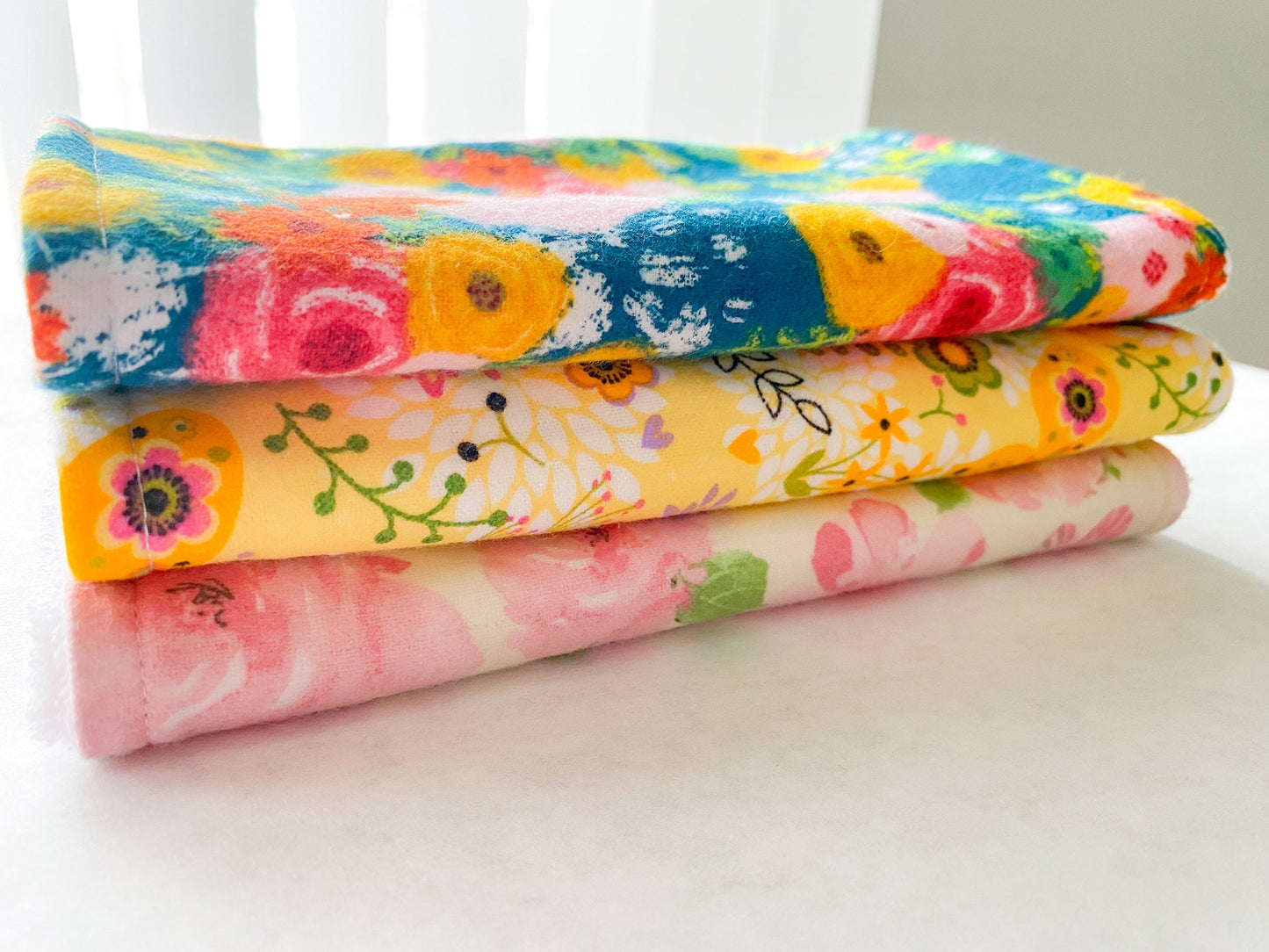 Floral Burp Cloths - Set of 3