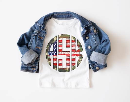 USA Camo Flag Monogram Shirt