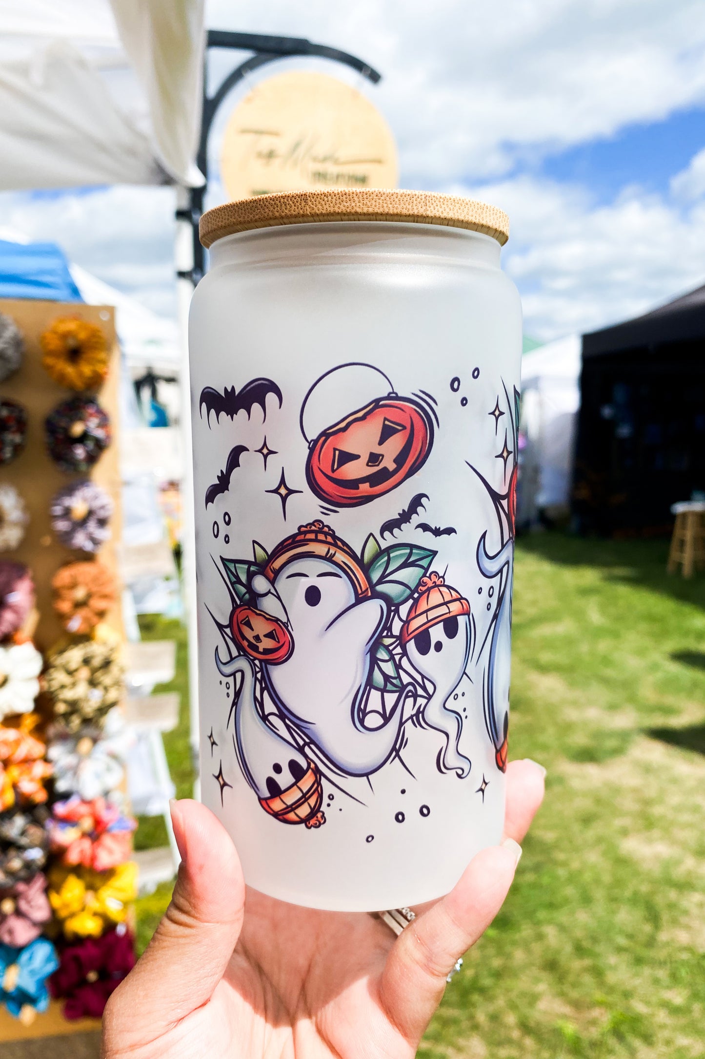 Spooky Ghost Trio Glass Cup