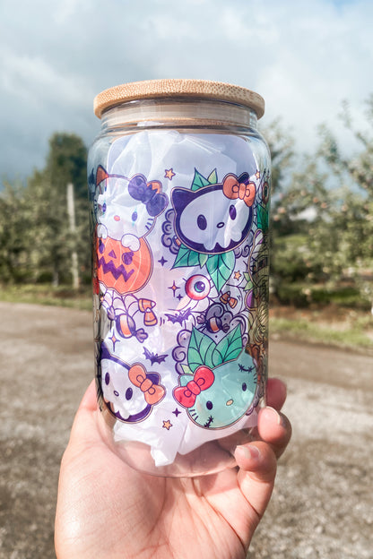 Spooky Kitty Glass Cup