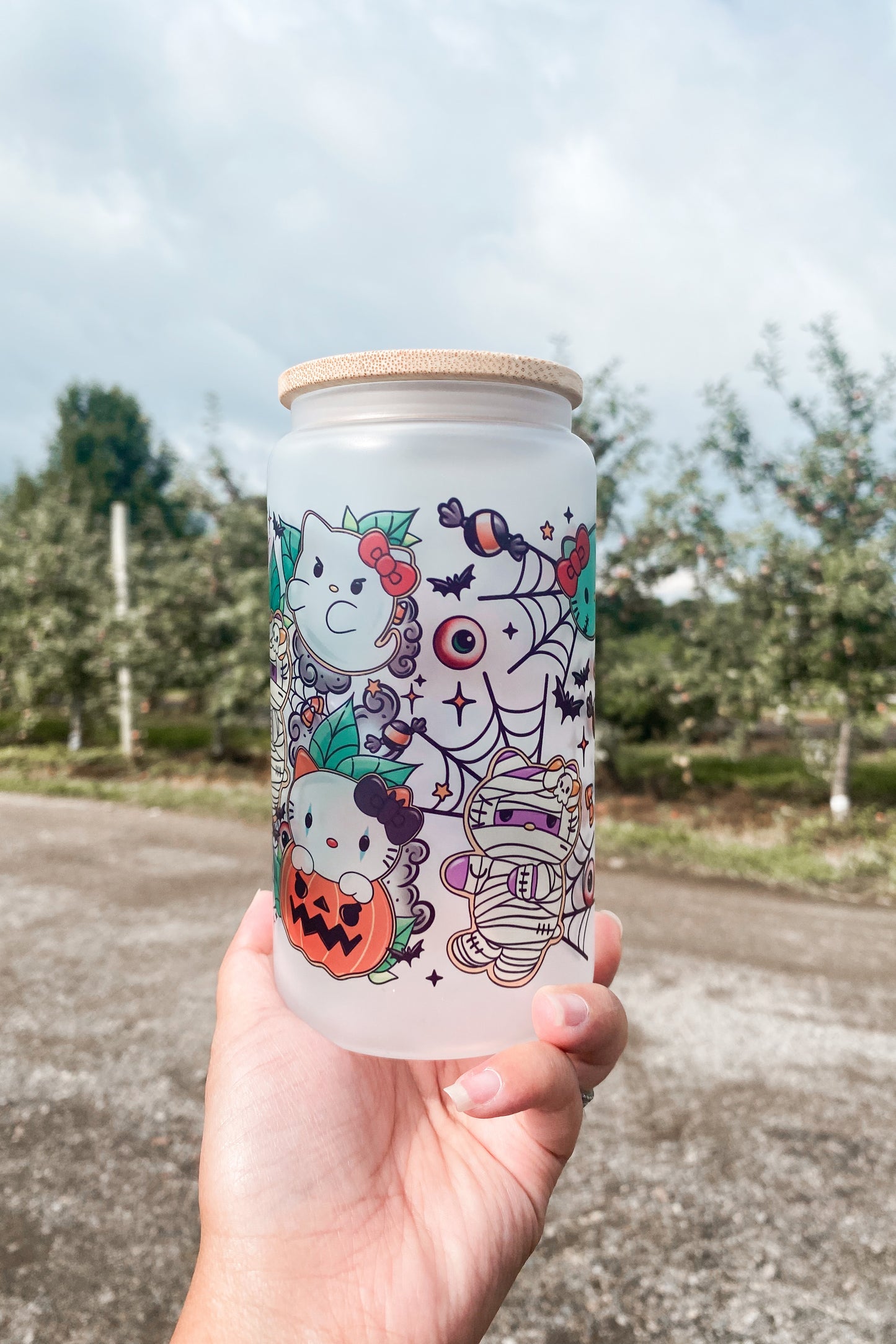 Spooky Kitty Glass Cup