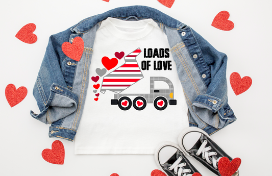 Valentine Loads of Love Dump Truck Shirt