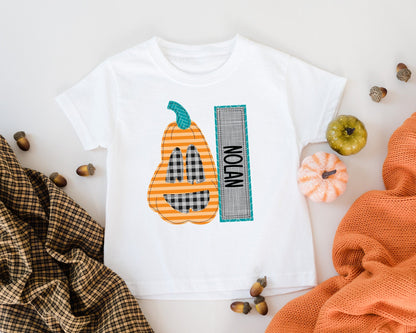 Orange Striped Pumpkin Shirt - Boy