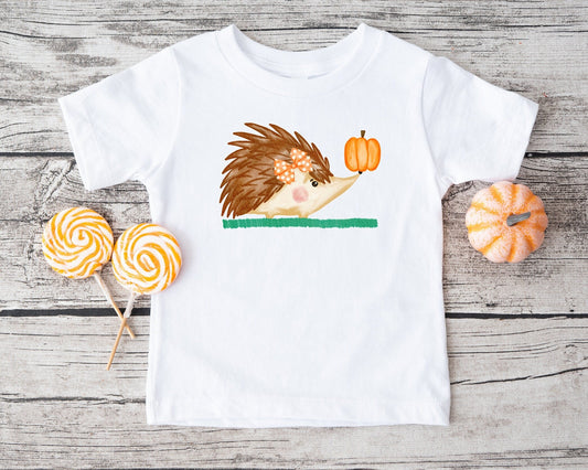 Hedgehog Pumpkin Shirt - Girl