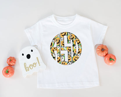 Ghost Monogram Name Shirt - Circle Monogram