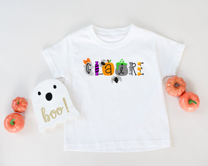 Halloween Alphas Name Shirt - Girl w/Bow