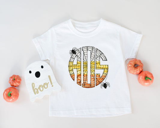 Candy Corn Monogram Shirt - Circle Monogram