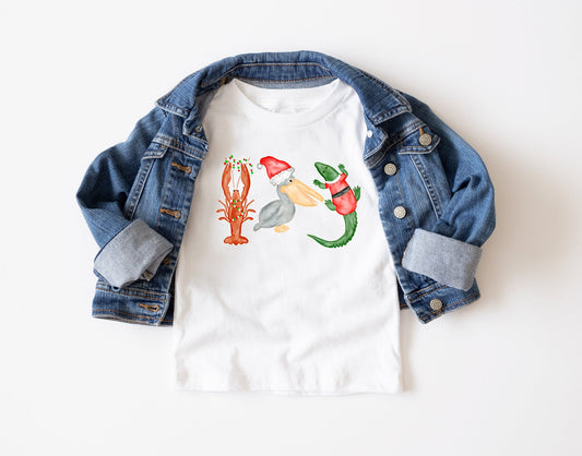 Christmas Animals Shirt - Alligator, Crawfish, Pelican