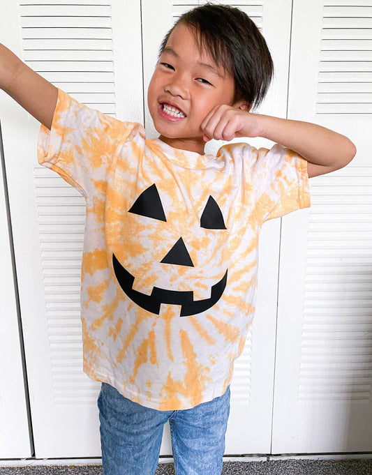 Tie Dye Pumpkin Face Shirt