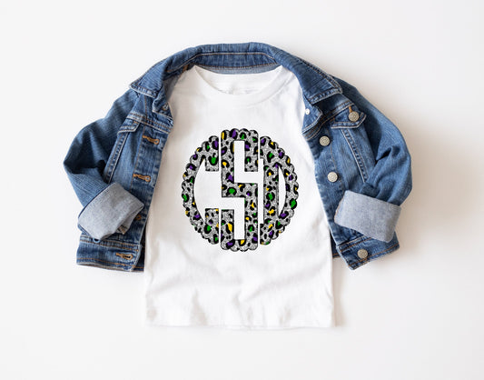 Glitter Leopard Monogram Shirt