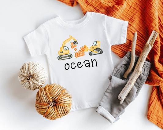 Pumpkin Construction Truck Shirt