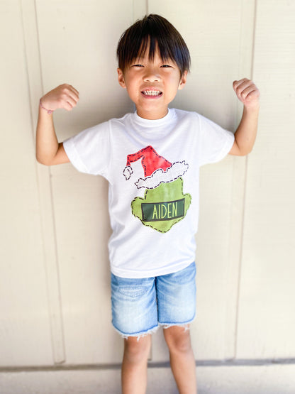 Christmas Green Face Shirt - Boy Christmas Shirt