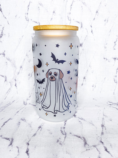 Halloween Dog Glass Cup