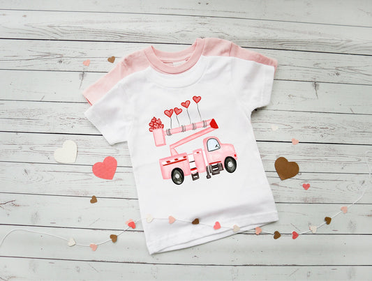 Girl Valentine Lineman Truck Shirt