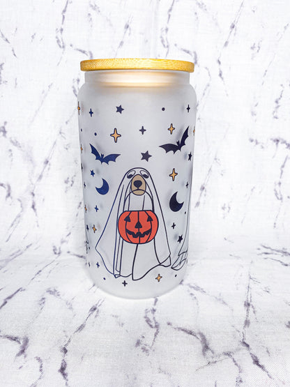 Halloween Dog Glass Cup