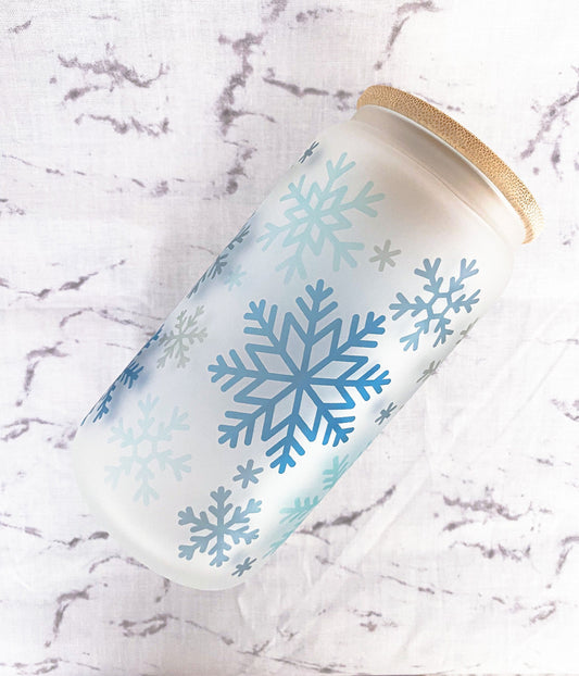 Christmas Snowflake Glass Cup