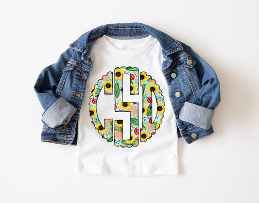 Green Sunflower Monogram Shirt