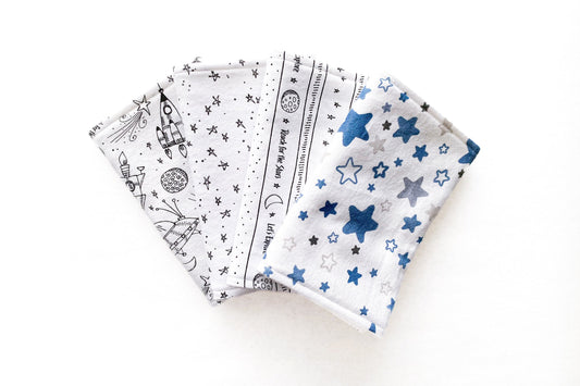 Spaceship Burp Cloths - Set of 4