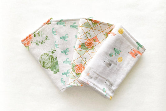 Cactus Burp Cloths - Set of 4