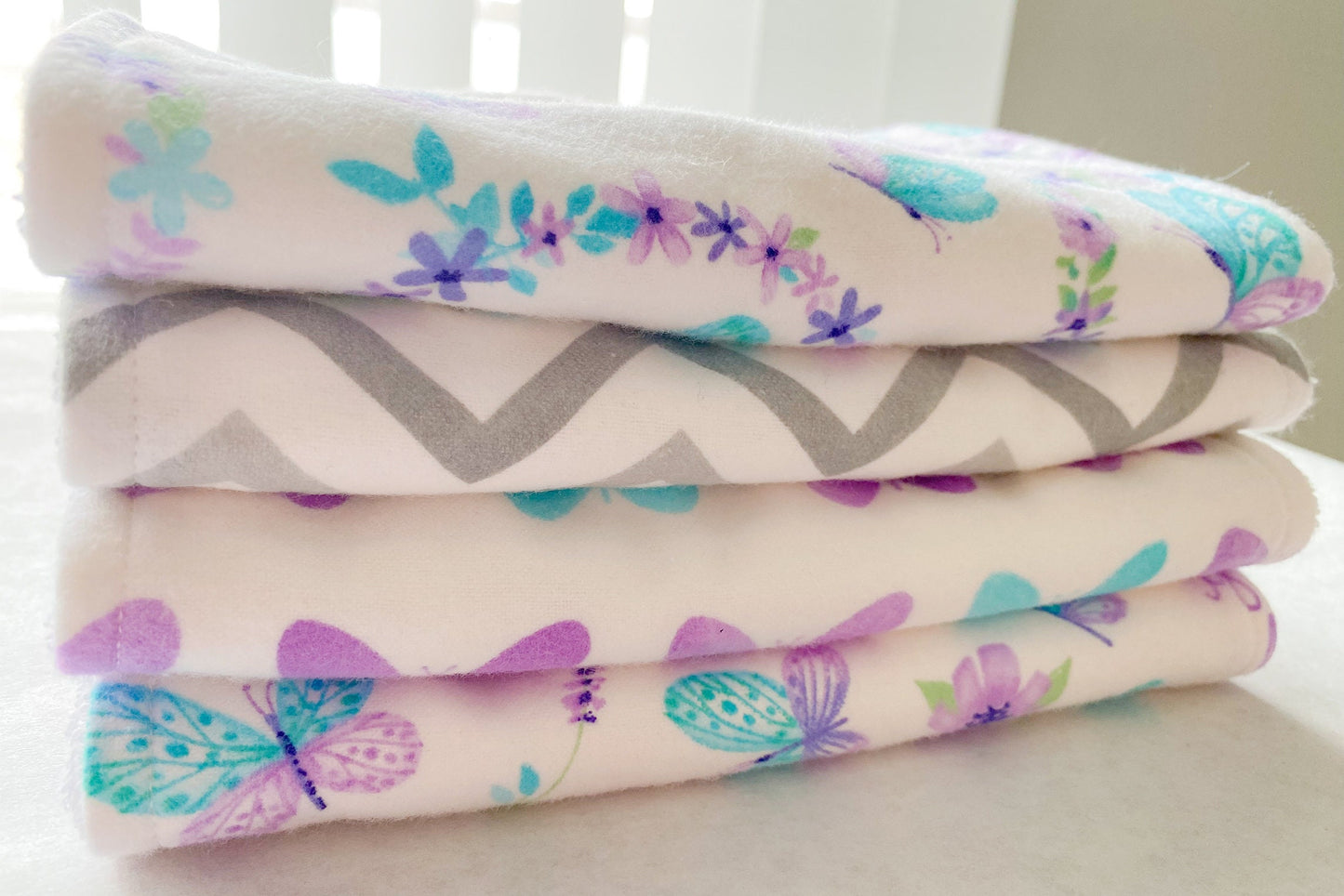 Butterfly Burp Cloths - Set of 4