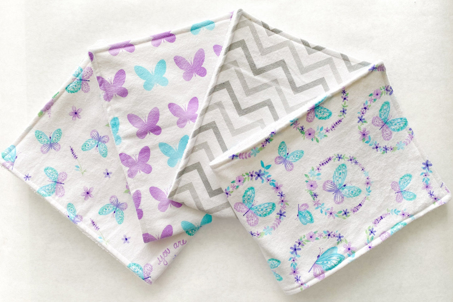 Butterfly Burp Cloths - Set of 4