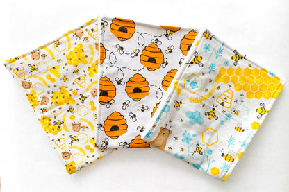 Bee Burp Cloths - Set of 3