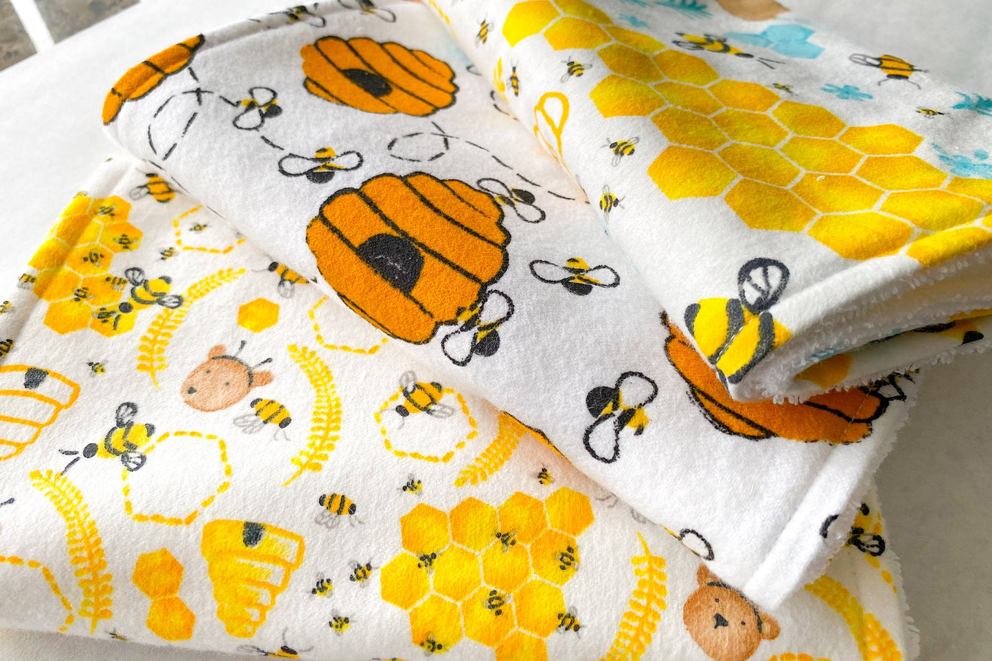 Bee Burp Cloths - Set of 3