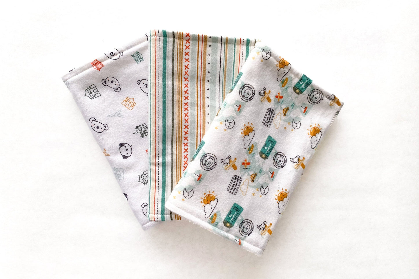 Traveler Burp Cloths - Set of 3