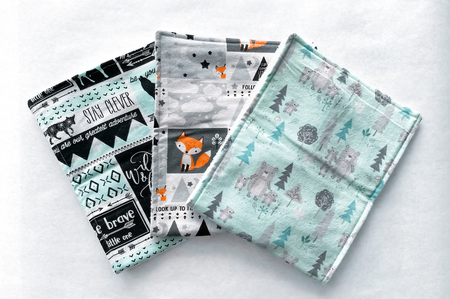 Woodland Burp Cloths - Set of 3