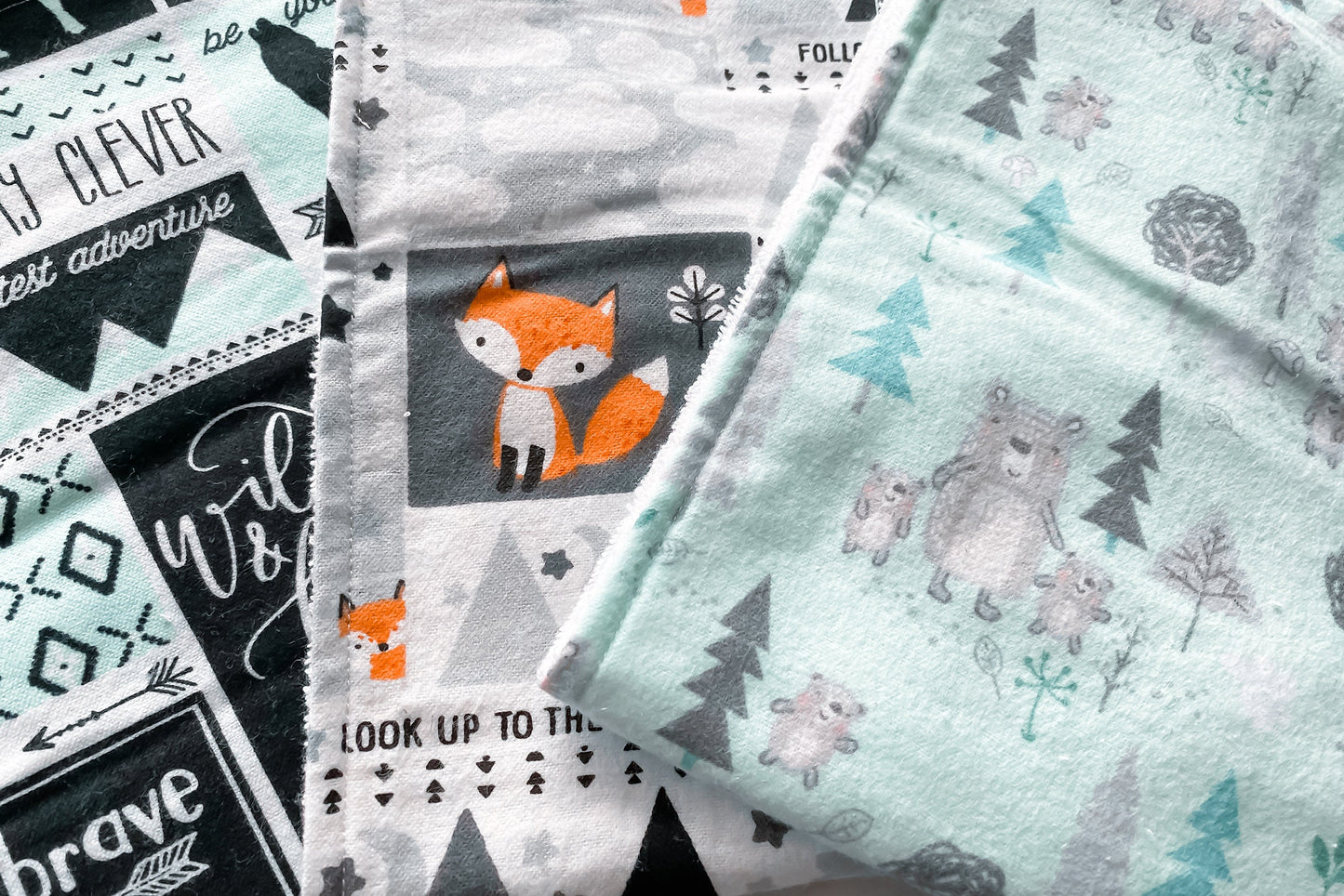 Woodland Burp Cloths - Set of 3