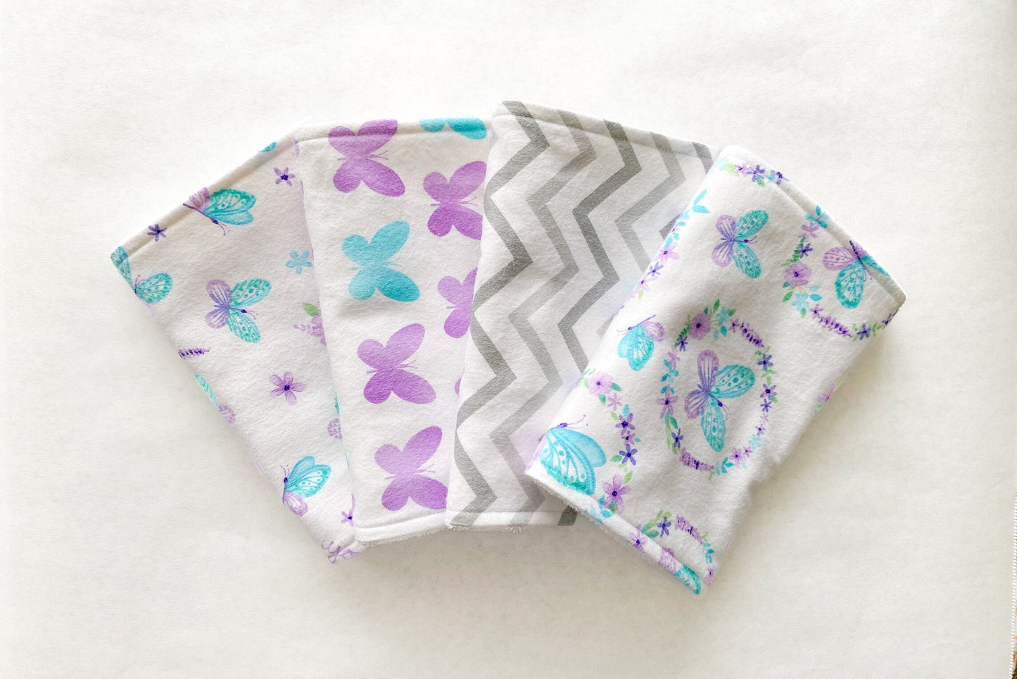 Butterfly Burp Cloths - Set of 4