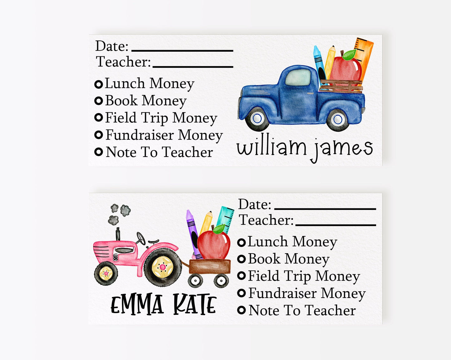 Personalized School Envelope - Set of 25