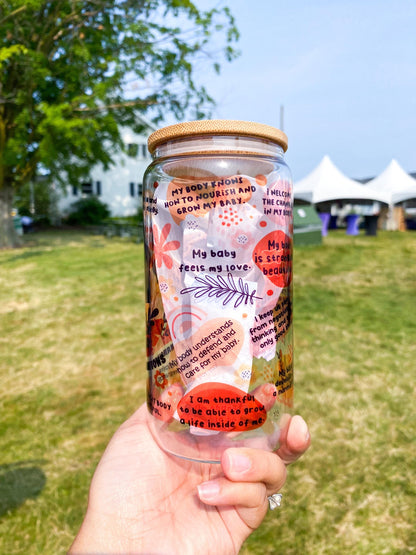 Pregnancy Affirmation Glass Cup